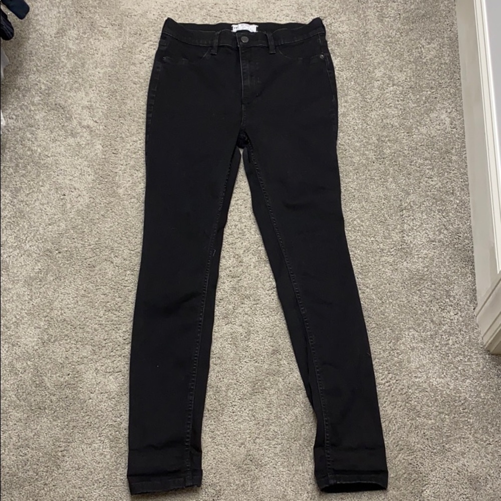 Free People High-Waisted Black Skinny Jeans 30